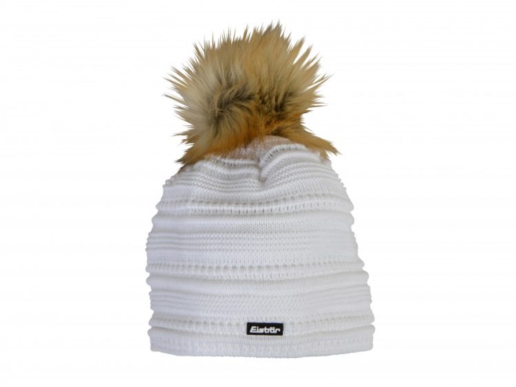 Dámska pletená zimná čiapka s kožušinkovým brmbolcom Eisbär Conny Lux Merino