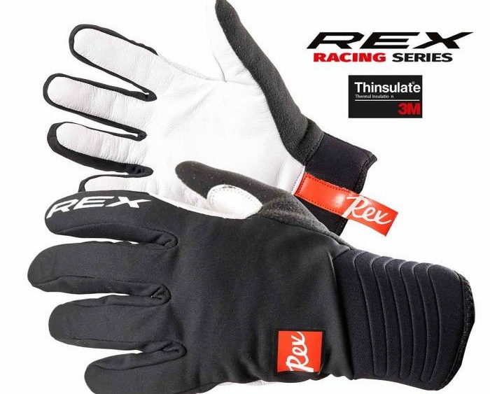 Zateplené rukavice na bežky REX Thermo Plus Leather Racing