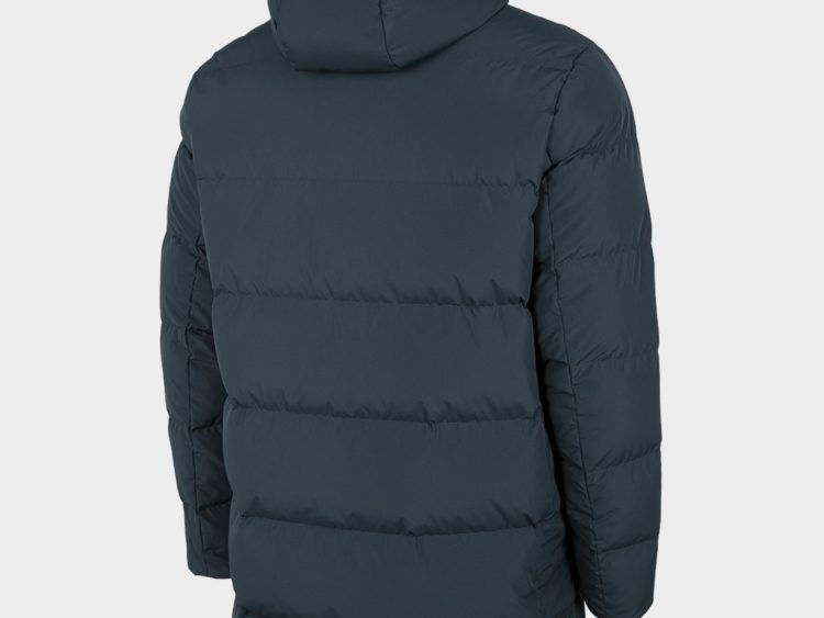 Pánsky páperový zimný kabát 4F Natural Down Padding RDS ZIMA 2020/21 tmavomodrý