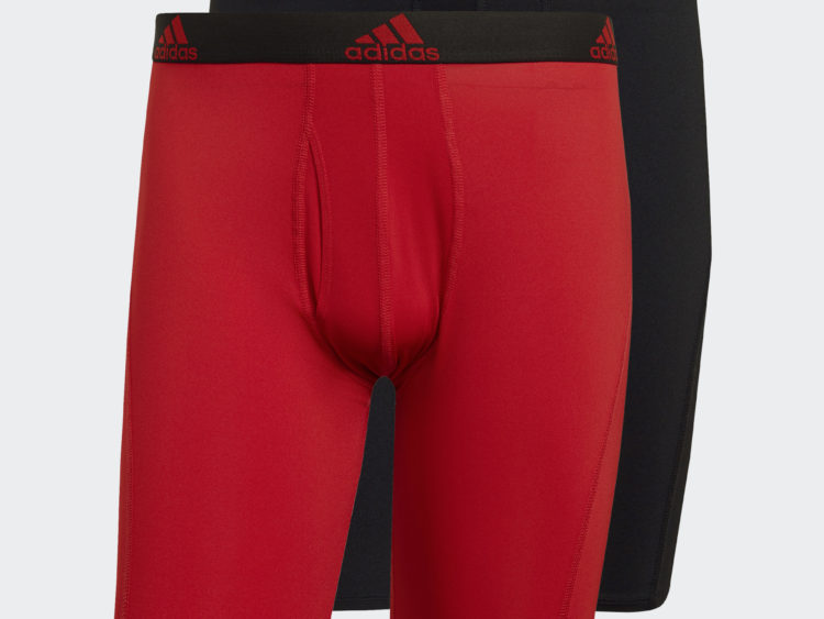 Adidas Essentials Logo Boxer funkčné pánske spodky (2 kusy) červené + čierne