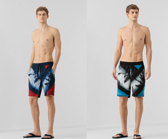 4f nová kolekcia 2021: Pánske plážové šortky SKMT008