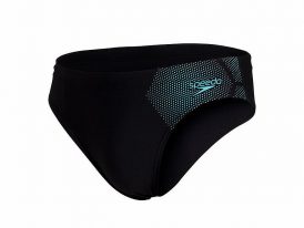 Badehose Speedo Sports Tech Logo 7cm brief black/blue pánske športové plavky