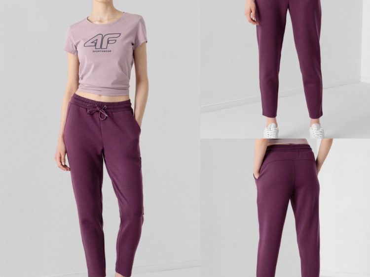 4F Výpredaj: Dámske teplákové nohavice 4F College Lux fialové SPDD019