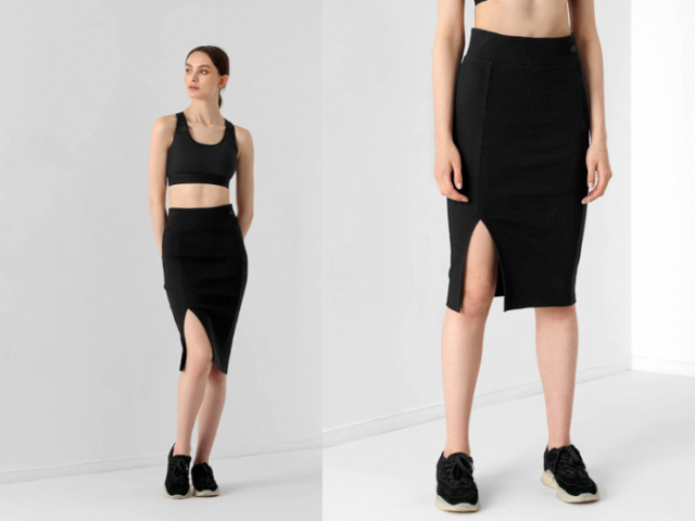 Nová kolekcia: Dámska midi sukňa s rozparkom 4F SPUD011