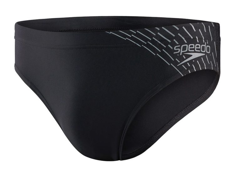 Badehose Speedo Medley Sports Tech Logo 7cm brief black/silver pánske športové plavky
