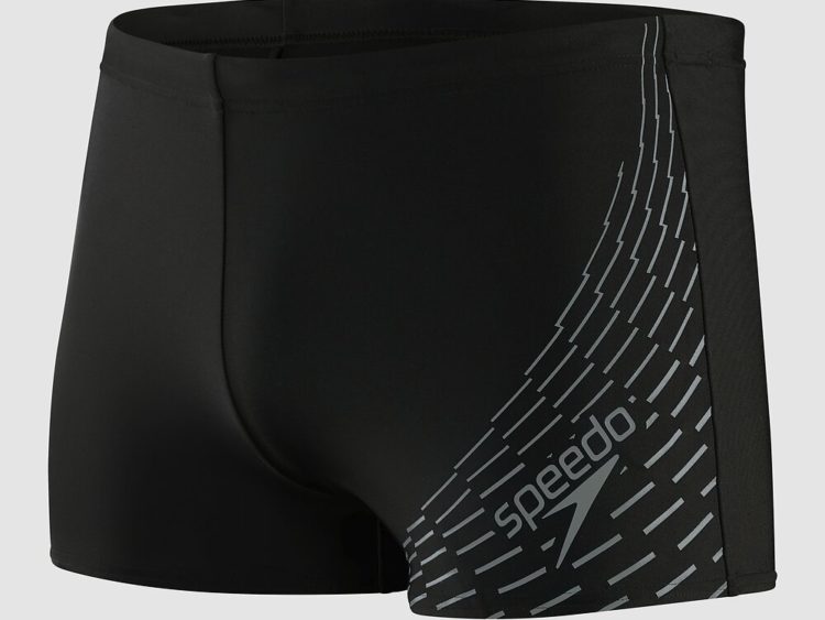 Badehose Speedo Medley Sports Tech Logo Aquashort 27cm black/silver pánske športové plavky/boxerky