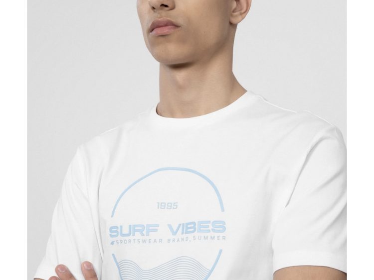 4F summer 2022: Pánske športové tričko s potlačou 4F Surf Vibes TSM048