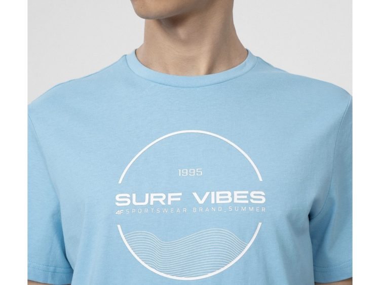4F summer 2022: Pánske športové tričko s potlačou 4F Surf Vibes TSM048
