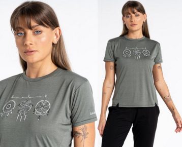 Dámske khaki tričko Dare2b Unwind Tee DWT589