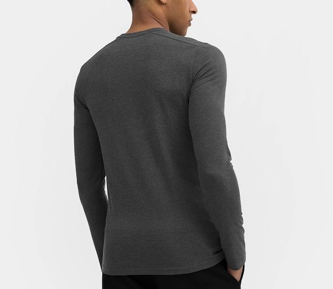 4F nová kolekcia 2023: Pánske bavlnené slim tričko s dlhým rukávom TLONM078
