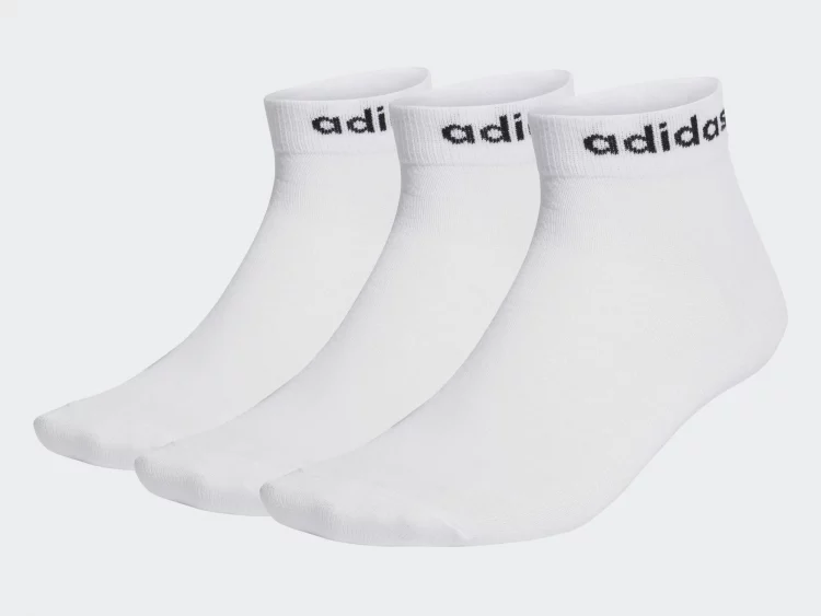 Športové členkové ponožky 3x Adidas Think Linear Ankle (3 PÁRY) biele