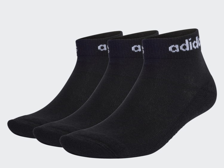 Športové členkové ponožky 3x Adidas Think Linear Ankle (3 PÁRY) čierne