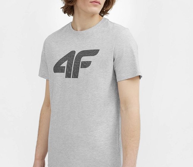Pánske bavlnené regular tričko s logom 4F TTSHM537