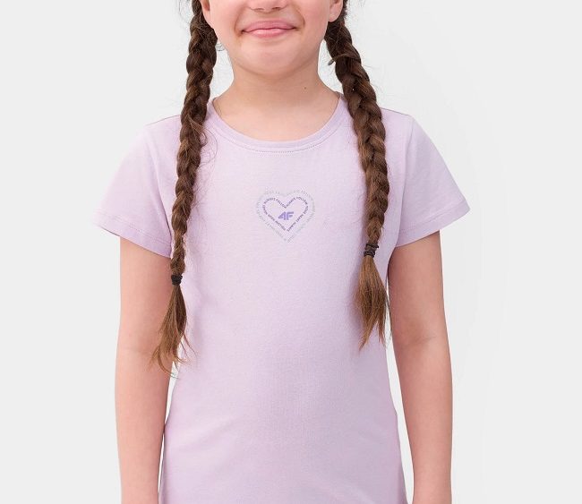 Dievčenské tričko s potlačou 4F Junior Heart TTSHF384