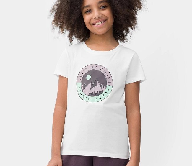Juniorské bavlnené tričko s potlačou 4F Let´s go hiking TTSHF388