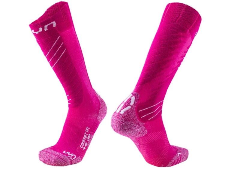 AKCIA Dámske lyžiarske merino termoponožky UYN SKI COMFORT FIT Pink/White