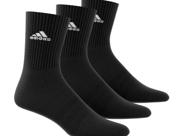 2024 new edition: Športové vysoké ponožky 3x Adidas Cushioned Crew (3 PÁRY) čierne