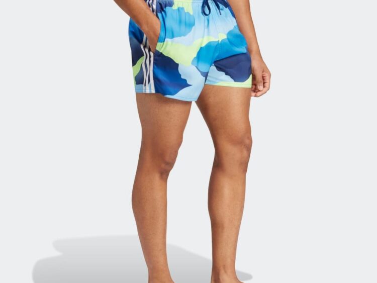 Adidas City Escape Camo 3-Stripes CIX Swim Shorts pánske plavecké šortky