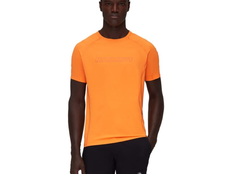2024 AKCIA Pánske funkčné tričko Mammut Selun FL T-Shirt Men Logo tangerine orange