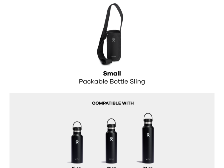 2024 AKCIA: Kapsička na termosku Hydro Flask Small Packable Bottle Sling black