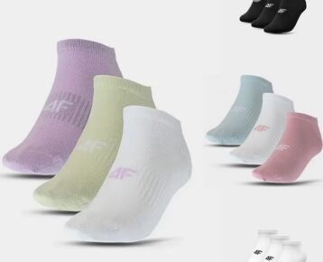 Dámske bavlnené nízke casual ponožky 4F USOCF276 3 pack