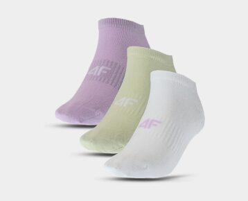 Dámske bavlnené nízke casual ponožky 4F USOCF276 3 pack