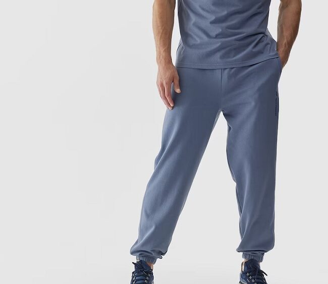 4F Akcia: Pánske teplákové jogger nohavice TTROM0785 denim blue