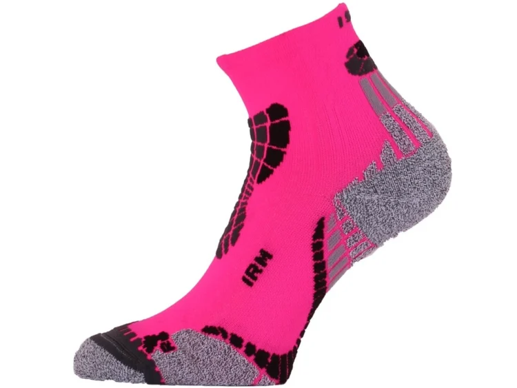 2025 AKCIA: Dámske bežecké ponožky Lasting IRM Lenzing PROFILEN Running Socks neon pink