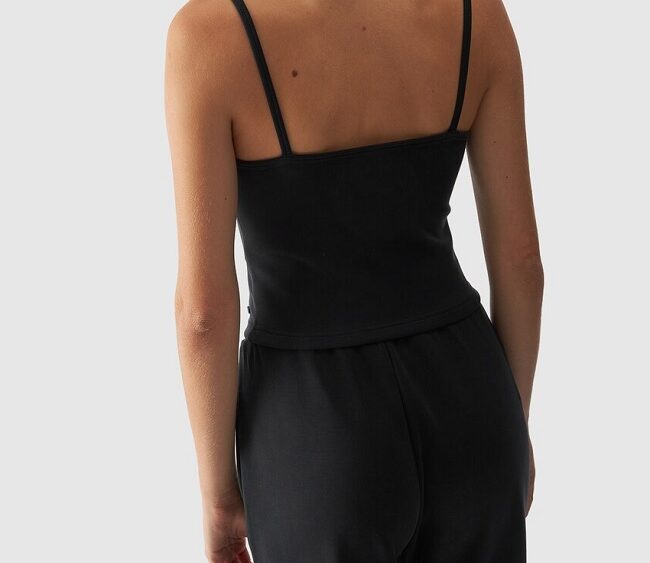 4F Výpredaj: Dámsky slim crop-top TSLEF107 black