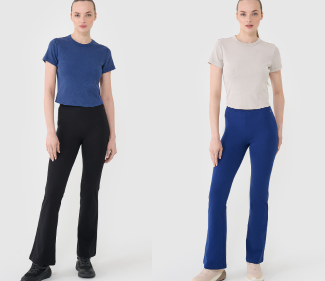 4F new collection: Dámske rozšírené bavlnené nohavice TTIGF258
