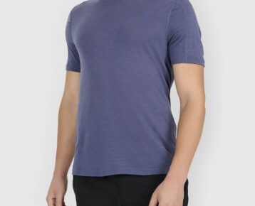 4F Akcia: Pánske trekingové tričko z merino vlny TFTSM1526 navy