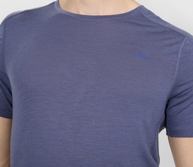 4F Akcia: Pánske trekingové tričko z merino vlny TFTSM1526 navy