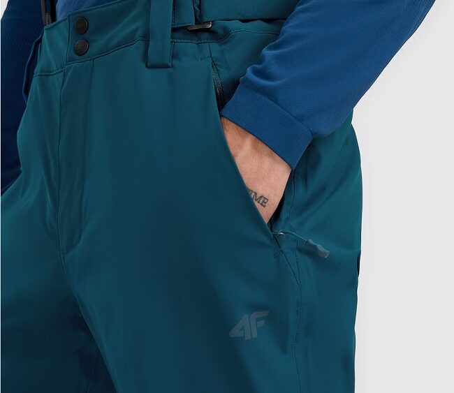 4F new collection: Pánske lyžiarske nohavice TFTRM0924 NeoDry 5.000 petrol blue