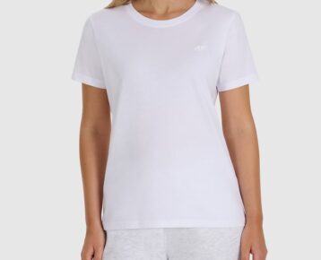 4F new collection: Dámske bavlnené regular tričko s krátkym rukávom TTSHF2356 whitete