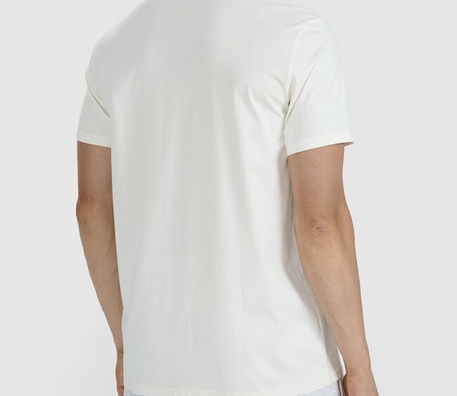 4F Akcia: Pánske bavlnené regular fit tričko TTSHM2372 creme white