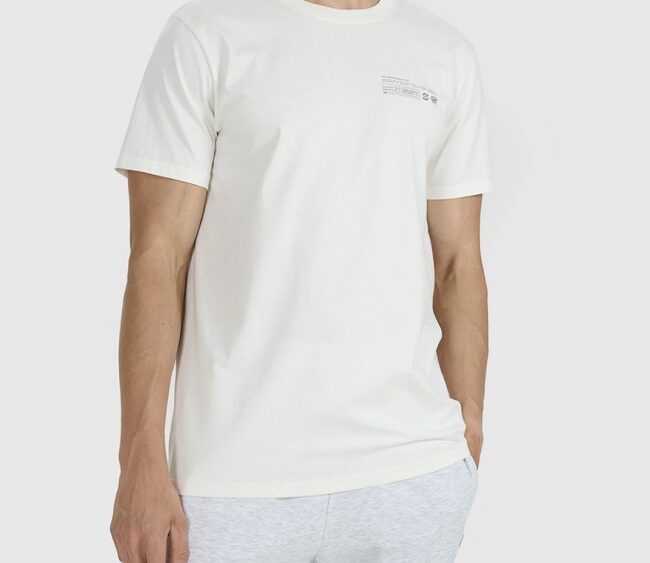 4F Akcia: Pánske bavlnené regular fit tričko TTSHM2372 creme white