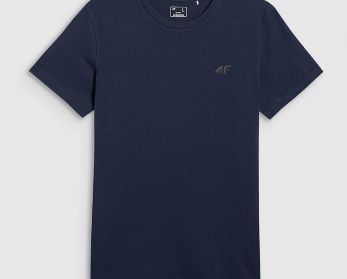 2026 4F nová kolekcia: Pánske bavlnené slim fit tričko TTSHM3248 navy