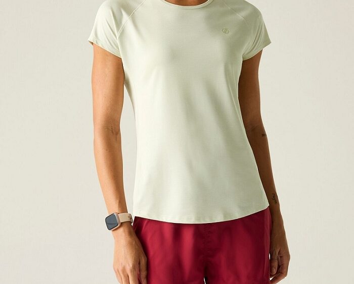 2026 Akcia Dare2b nová kolekcia: Dámske funkčné tričko Corral Tee DWT506 almond milk