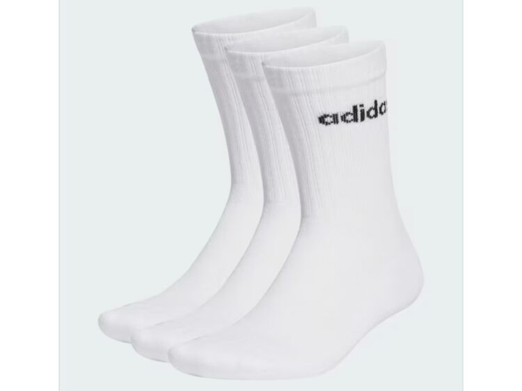 2026 new edition: Športové vysoké ponožky 3x Adidas Linear Crew Cushioned (3 PÁRY)