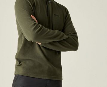 2026 Akcia Regatta nová kolekcia: Pánska fleecová mikina Thompson Fleece RMA021 khaki