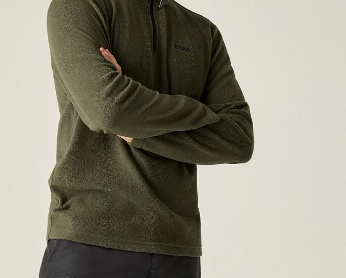 2026 Akcia Regatta nová kolekcia: Pánska fleecová mikina Thompson Fleece RMA021 khaki