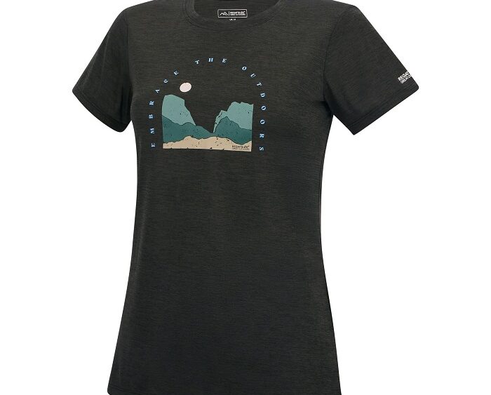 2026 Akcia Regatta nová kolekcia: Dámske funkčné tričko Women´s Fingal RWT370 black marl