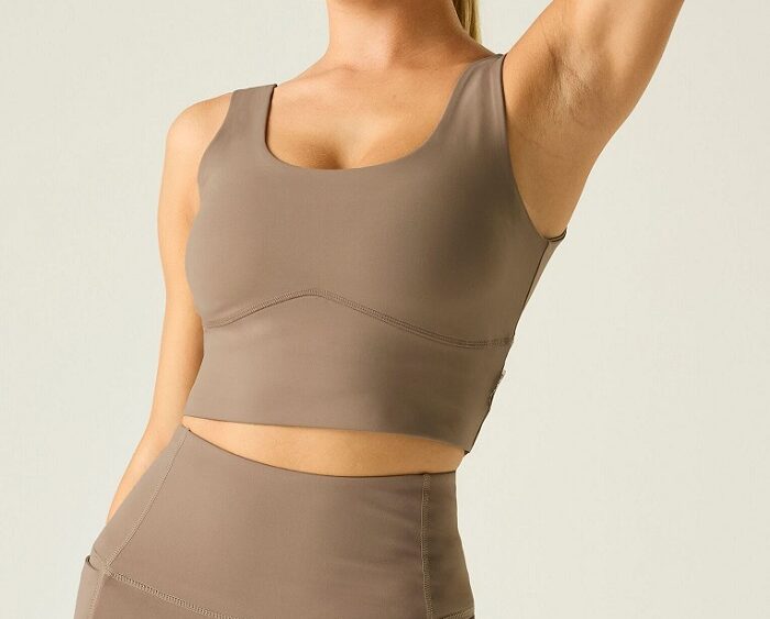 2026 Akcia Dare2b nová kolekcia: Dámska športová podprsenka Refresh Crop Tank DWT808 pine bark