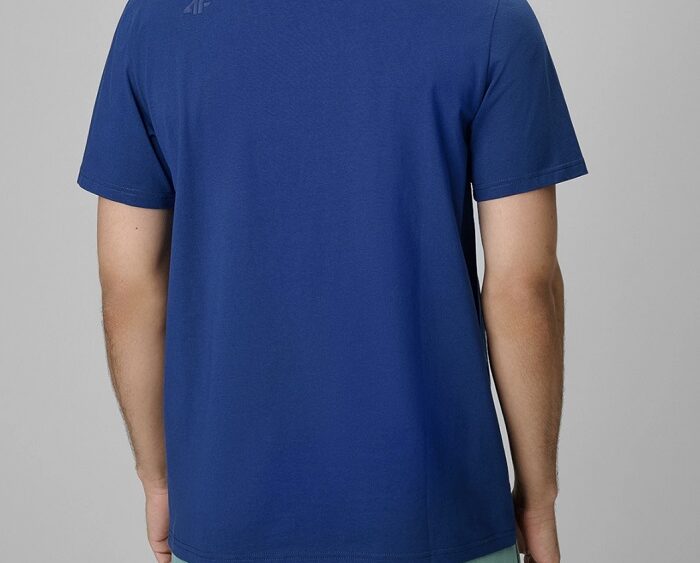 2026 4F nová kolekcia: Pánske bavlnené regular fit tričko TTSHM4261 blue