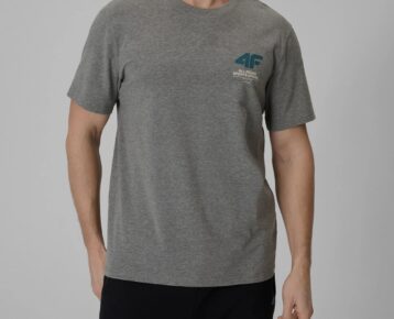 2026 4F nová kolekcia: Pánske bavlnené tričko regular fit TTSHM3990 grey