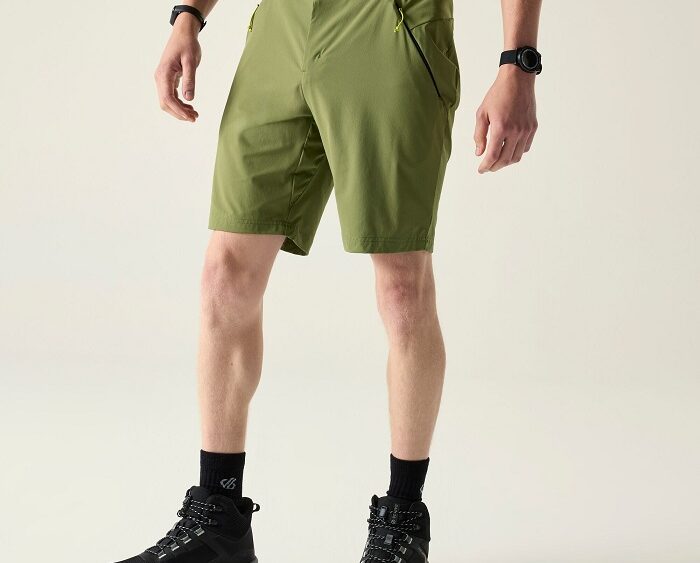 2026 Akcia Dare2b nová kolekcia: Pánske turistické šortky Torrek Lite Short DMJ627 nephrite green