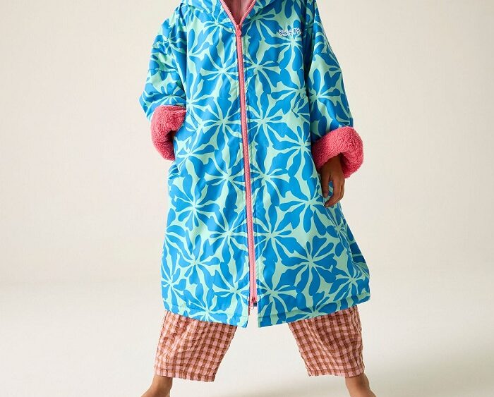 Detský nepremokavý zateplený plášť Jnr Waterproof Robe RKW289 sonic blue