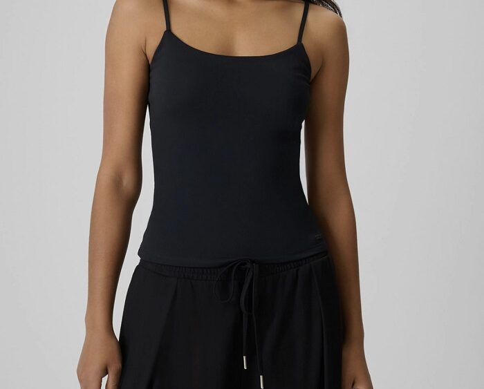 2026 4F nová kolekcia: Dámsky slim top na ramienka TSLEF320 black