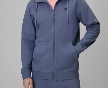 2026 4F nová kolekcia: Pánska regular tepláková mikina TSWSM3106 grey/blue