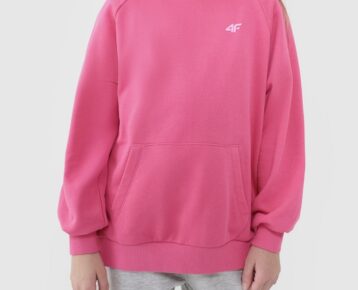 Detská/juniorská bavlnená mikina cez hlavu s kapucňou TSWSF1478 pink